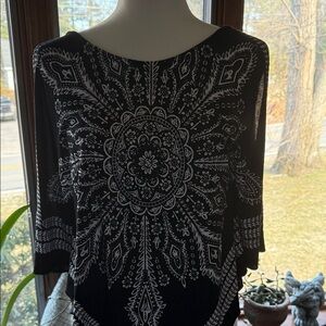 India Boutique Black Lightweight Poncho Top